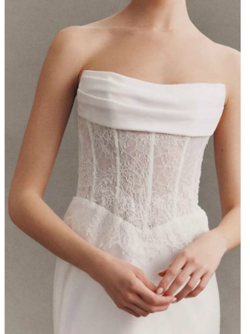 Jenny Yoo Ivory Danica Strapless Corset Maxi Dress Sz 8 NWT Bridal Gown